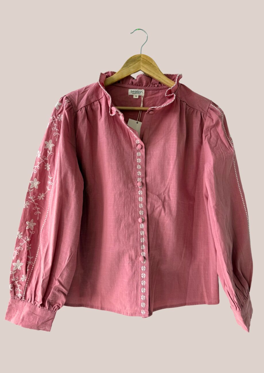 Chemise femme senior, coloris rose foncé - forESTIME
