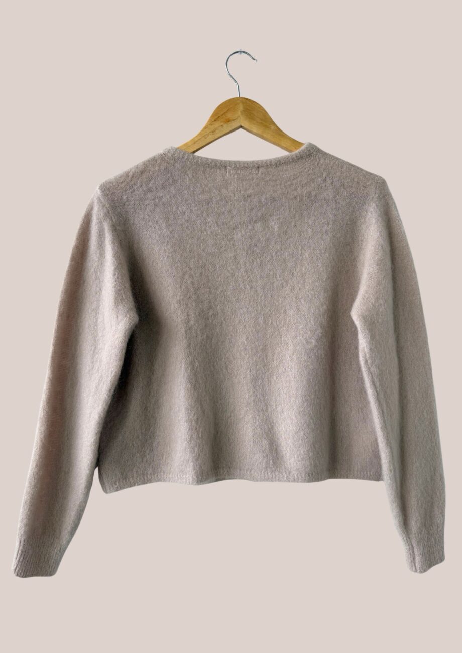 Gilet Gina vue de dos, beige manches longue - forESTIME