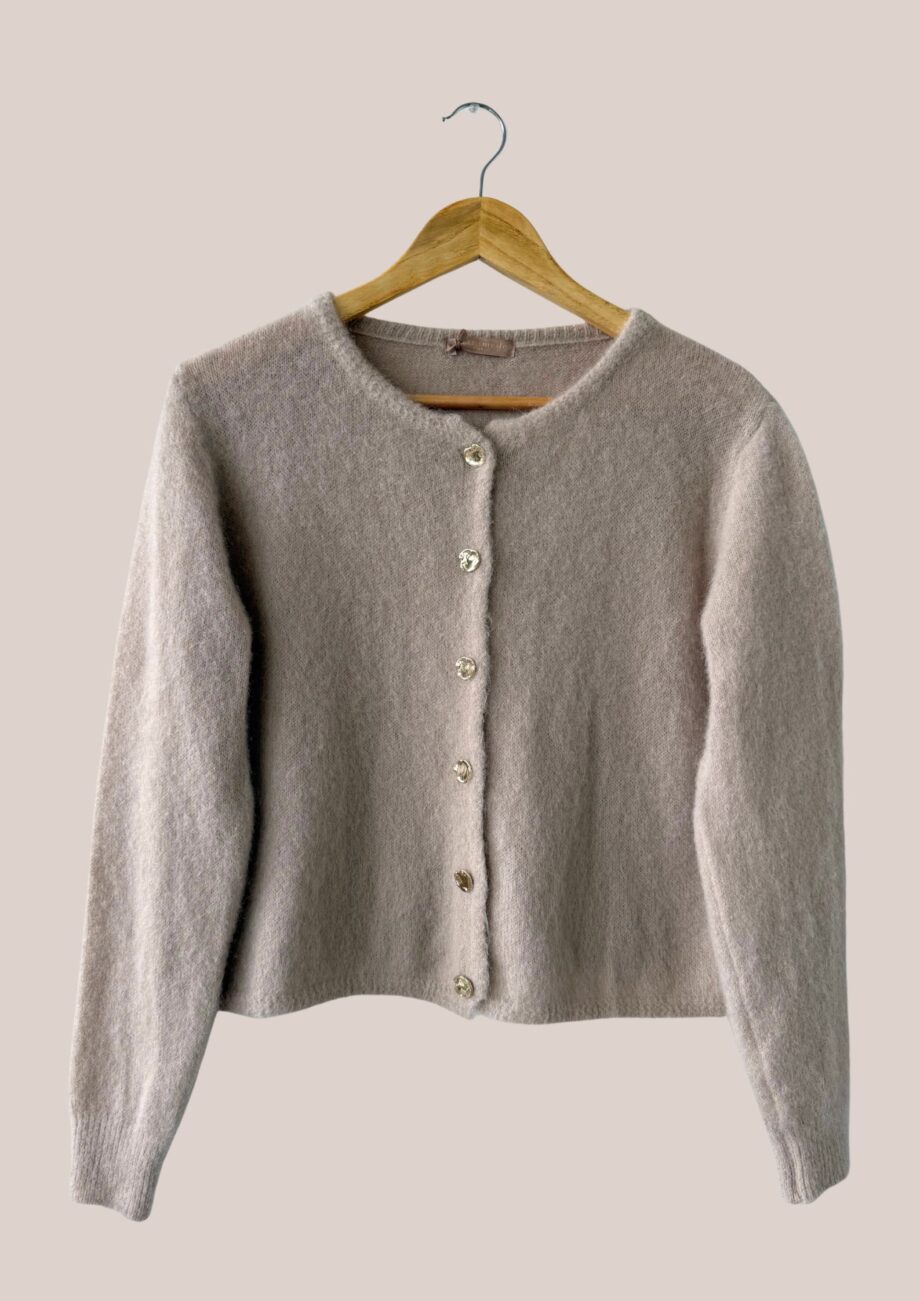 Gilet Gina vue de face, coloris Beige pour femme - forESTIME