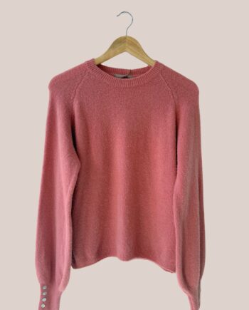 Pull Adelie femme senior rose flush, manches longues pour senior vue de face - forESTIME