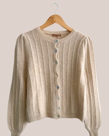 gilet Gary beige, manches longues avec boutons sur le devant - forESTIME