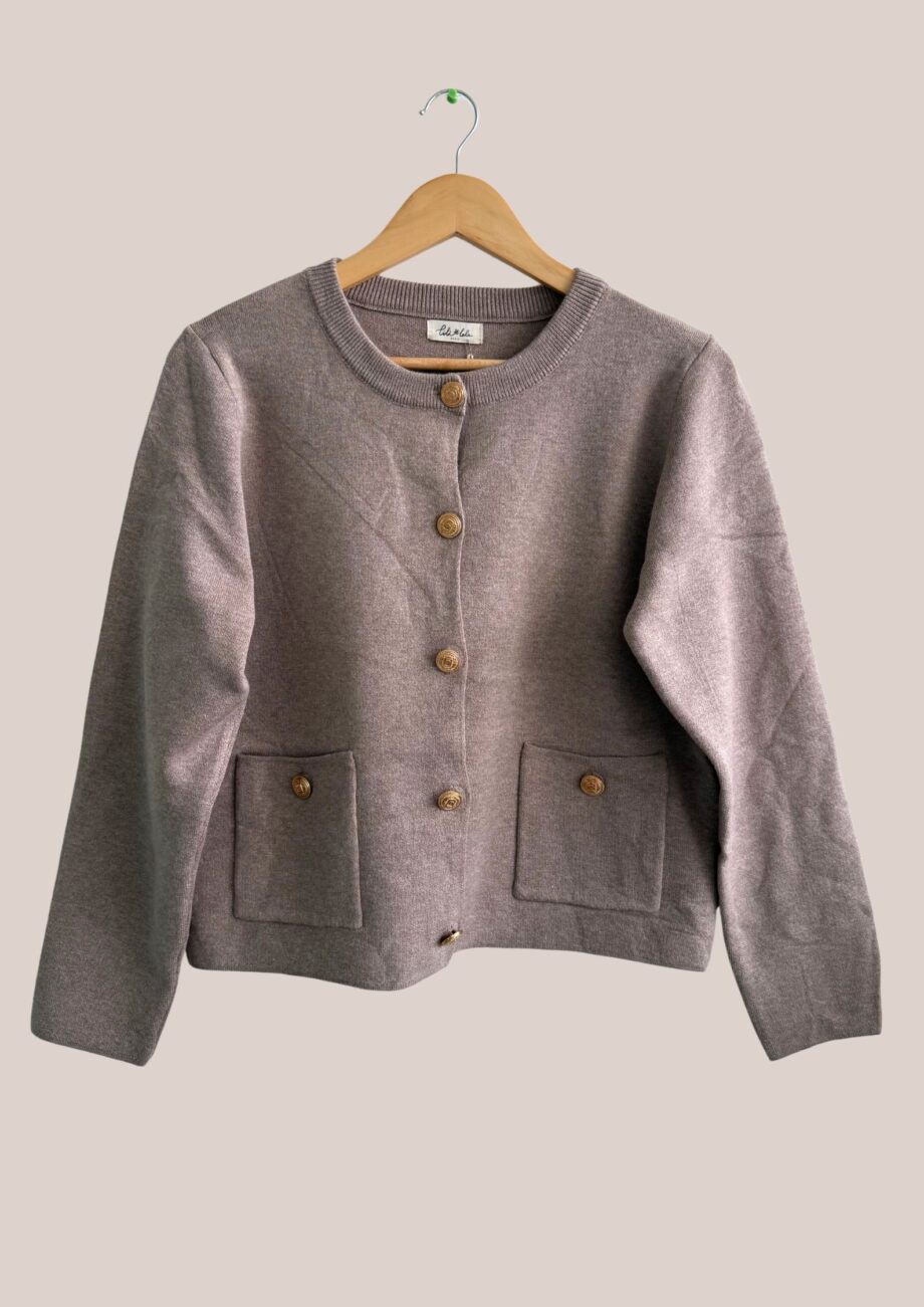 Pull femme senior de couleur taupe -forESTIME