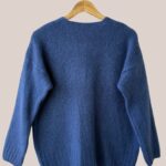 Pull femme senior, Gaelle bleu jean. Manches longues vue de dos - forESTIME
