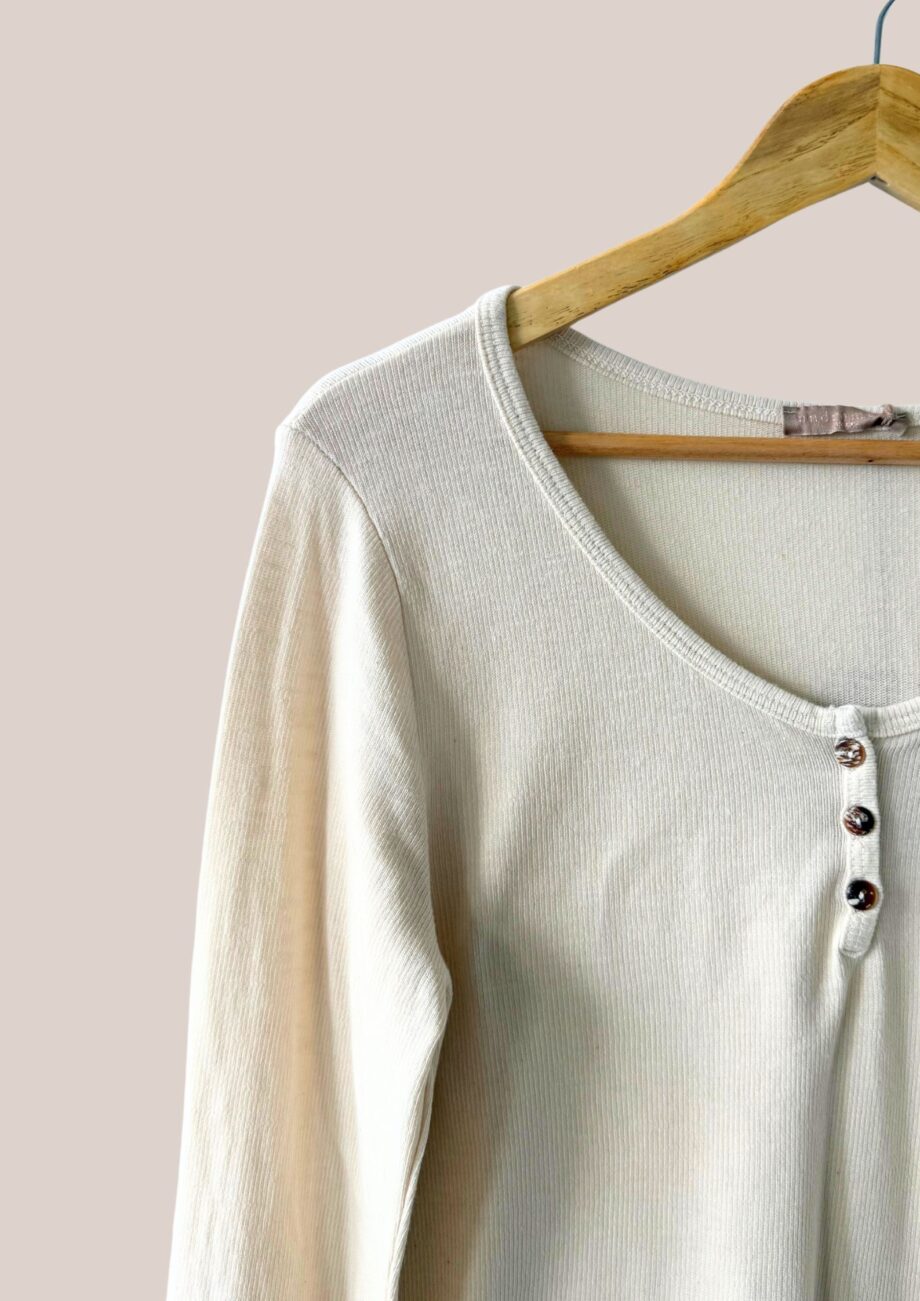 tee-shirt écru, Tamara manches longues zoom - forESTIME