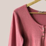 tee-shirt tamara de coloris vieux rose, manches longues - forESTIME