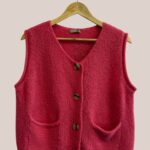 Gilet sans manches Laurine rose blush vue de face - forESTIME