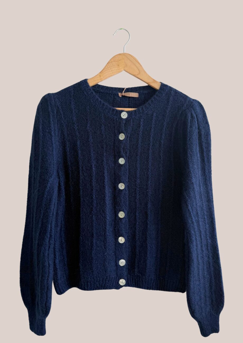 Cardigan Gary, coloris bleu marine pour femme senior - forESTIME
