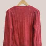 Gilet Gary pour femme senior de couleur rose blush avec manches longues vue de dos - forESTIME