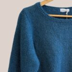 Pull Pascaline coloris bleu pétrole zoom - forESTIME