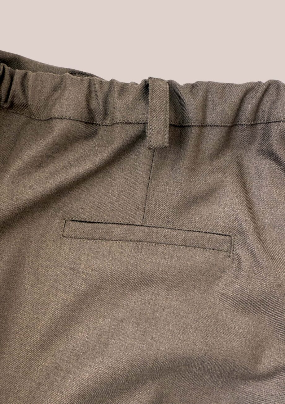 Poche du pantalon Pauline coupe droite coloris châtaigne - forESTIME