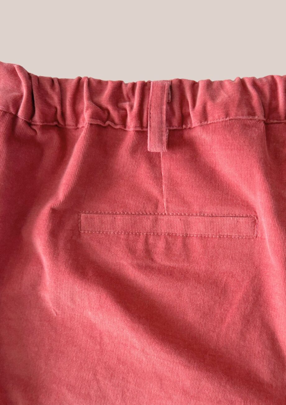 Pantalon Pauline velours rose blush avec poches - forESTIME