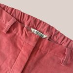 Pantalon droit Pauline, coloris Rose Blush en velours côtelé très fin - forESTIME