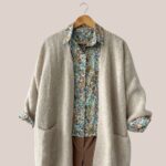 Gilet manches longues beige, pour femme senior - forESTIME