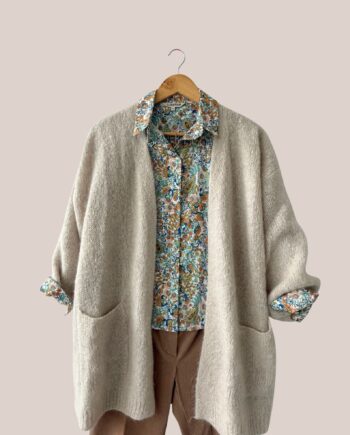 Gilet manches longues beige, pour femme senior - forESTIME