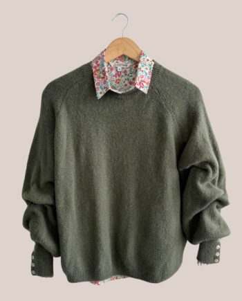 pull Adélie longues manches avec chemise cachemire rose - forESTIME