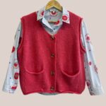 Gilet femme senior Laurine de coloris rose blush sans manches - forESTIME