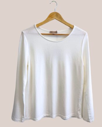 Tee-shirt manches longues coloris blanc cassé - forESTIME