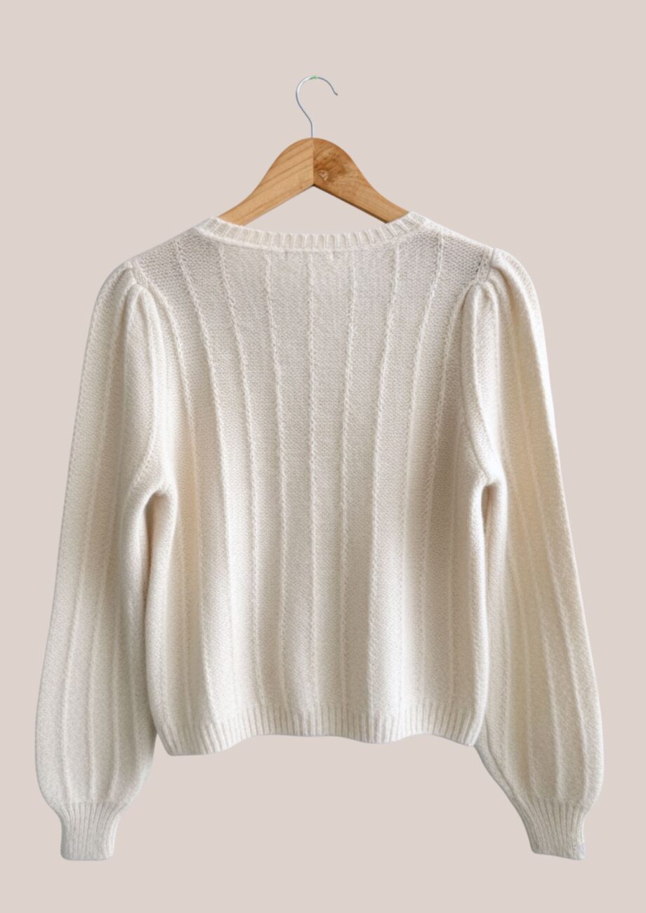 Gilet Gary manches longues de coloris écru pour femme senior - forESTIME