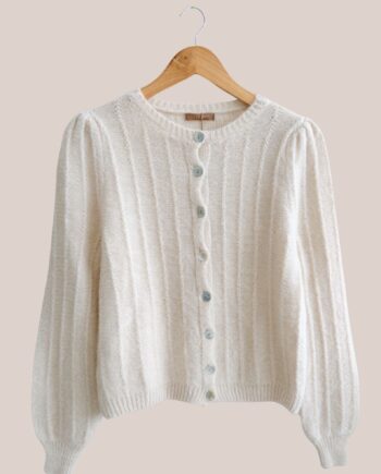 Gilet pour femme senior de coloris écru - forESTIME