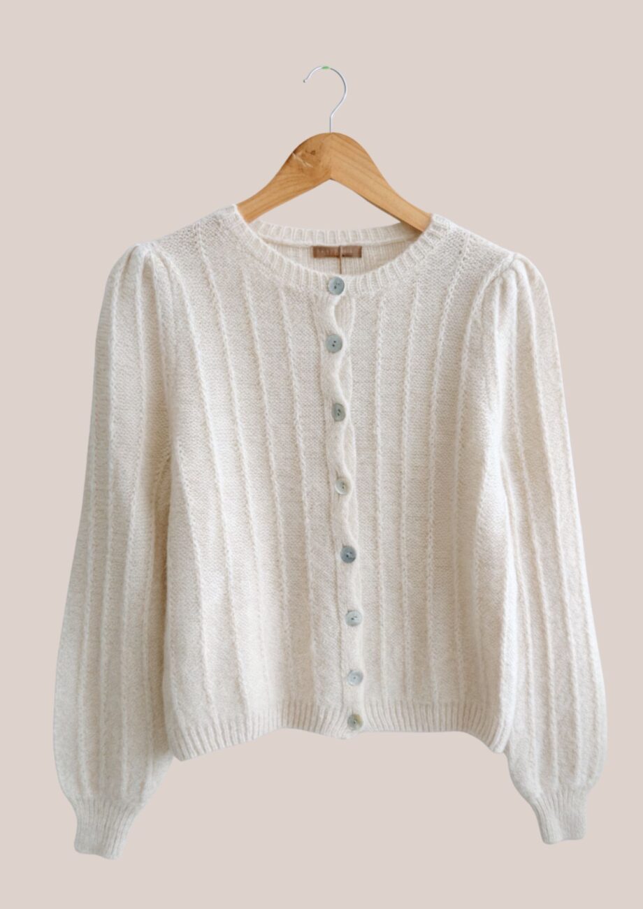 Gilet pour femme senior de coloris écru - forESTIME