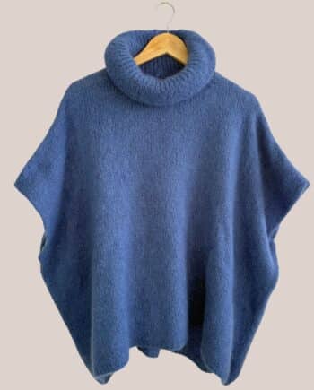 Pull bleu jean Plume pour femme senior Col roulé - forESTIME
