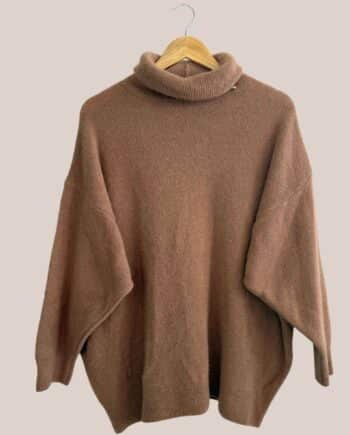 Pull Paule de coloris camel idéal pour grandes tailles - forESTIME