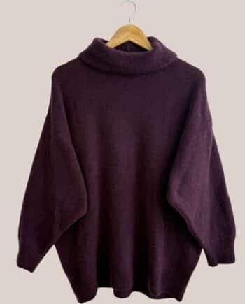 Pull Paule de coloris prune idéal pour grandes tailles - forESTIME