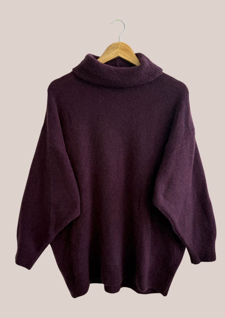 Pull Paule de coloris prune idéal pour grandes tailles - forESTIME