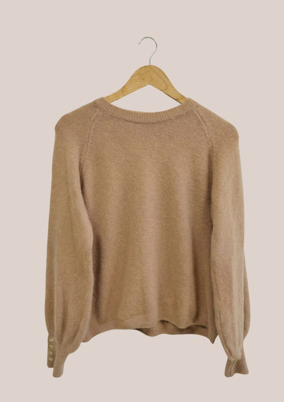 Pull Adélie pour femme senior de coloris camel clair. Manches longues - forESTIME