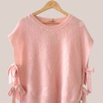Pull femme senior de coloris rose poudré sans manches - forESTIME