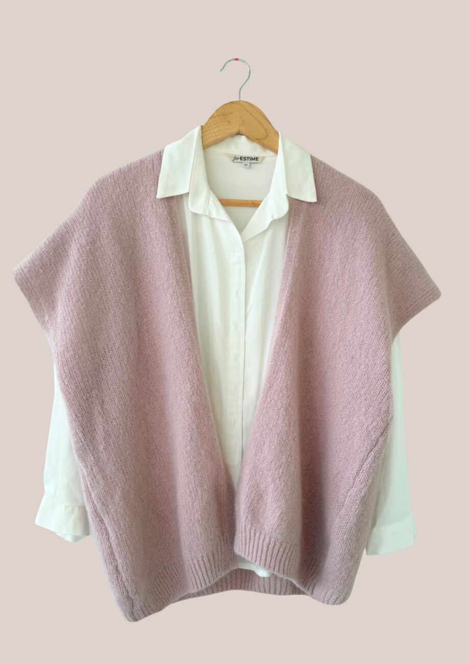 Gilet Gary rose grisé pour femme seniors. Gilet sans manches - forESTIME