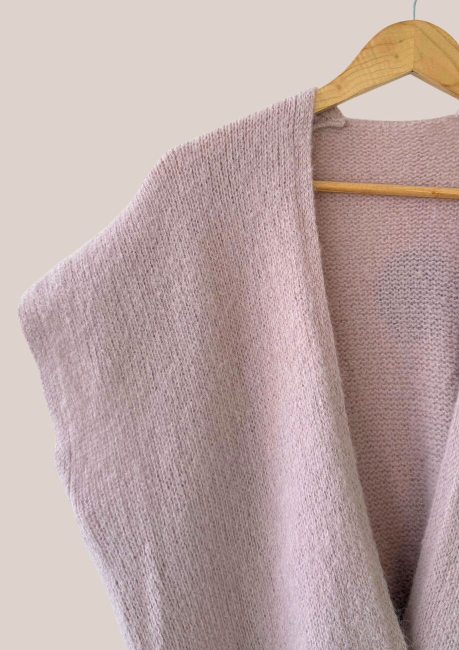 Gilet sans manches pour femme senior de coloris rose grisé zoomer - forESTIME