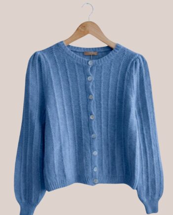 Gilet longues manches Gary de coloris bleu - forESTIME