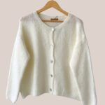 Gilet blanc femme senior en maille moelleuse Gayana - forESTIME