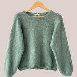Pull Pascaline vert amande pour femme senior en maille douce forESTIME.