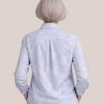 chemisier femme senior rayé ciel fermeture aimantée facile à enfiler - forESTIME