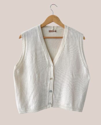 Gilet Gatia sans manches femme senior coloris écru idéal pour femme senior