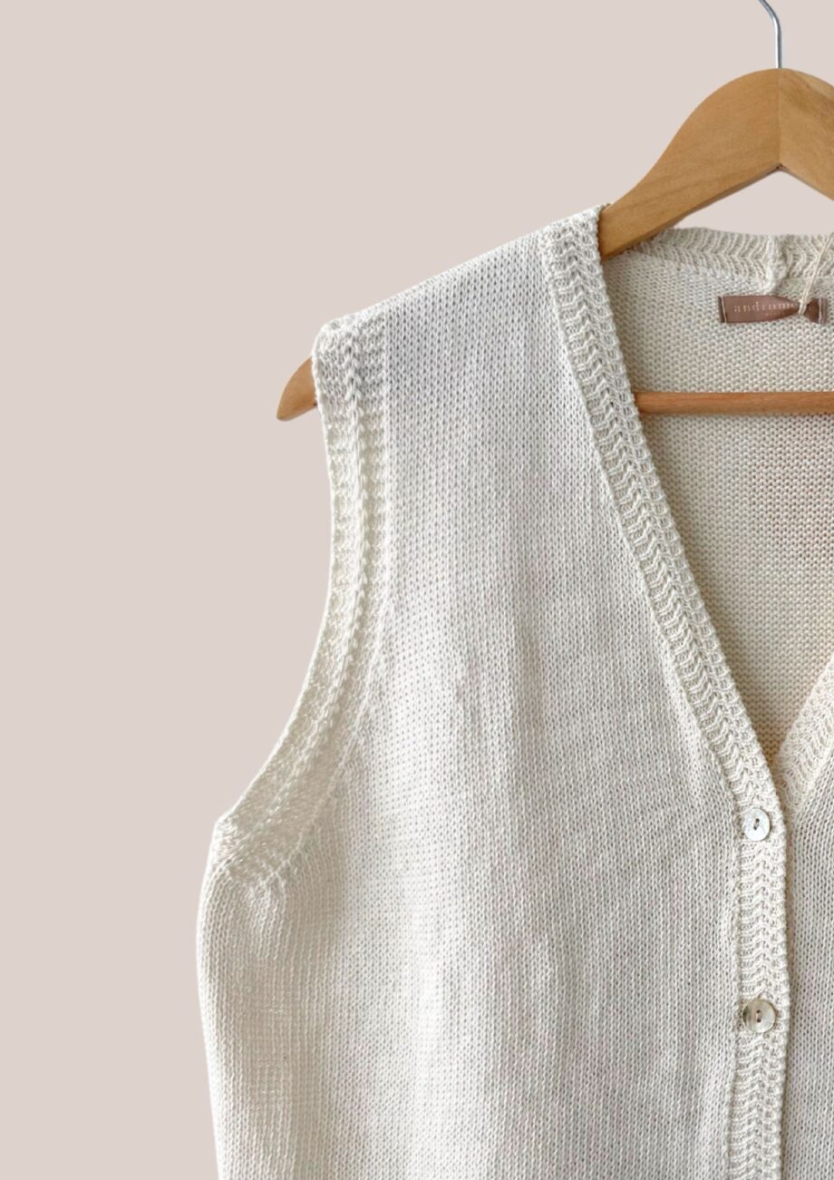 Gilet Gatia sans manches femme senior coloris écru