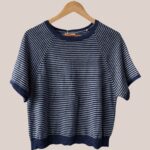 Pull paty de coloris marine idéal pour femme senior. Très confortable
