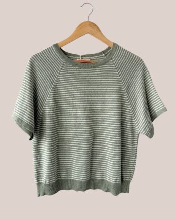 Pull paty de coloris vert amande idéal pour femme senior. Très confortable