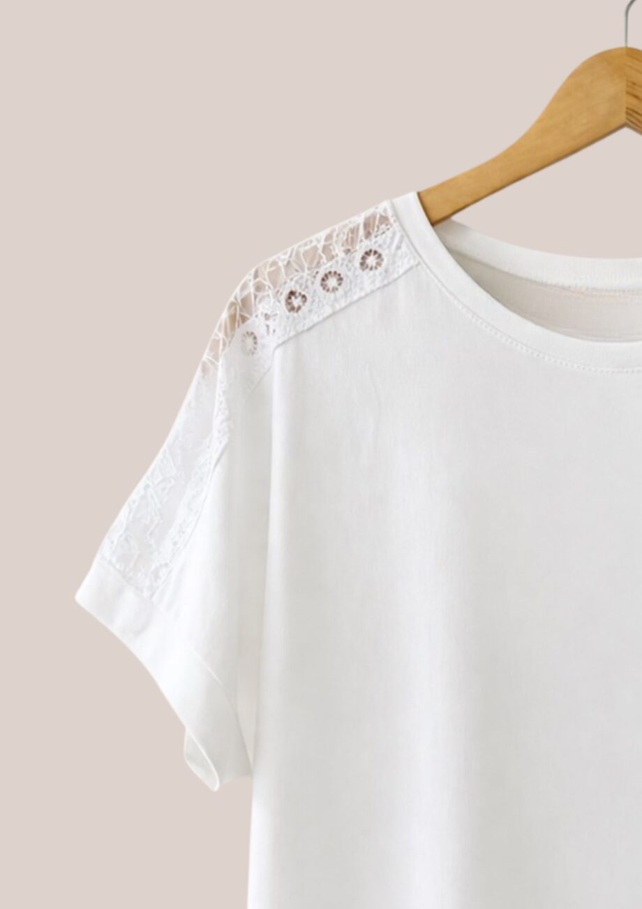 Tee-shirt Tom manches courtes blanc zoom