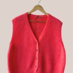 Gilet sans manches senior corail coupe large à boutons modèle Gwen - forESTIME