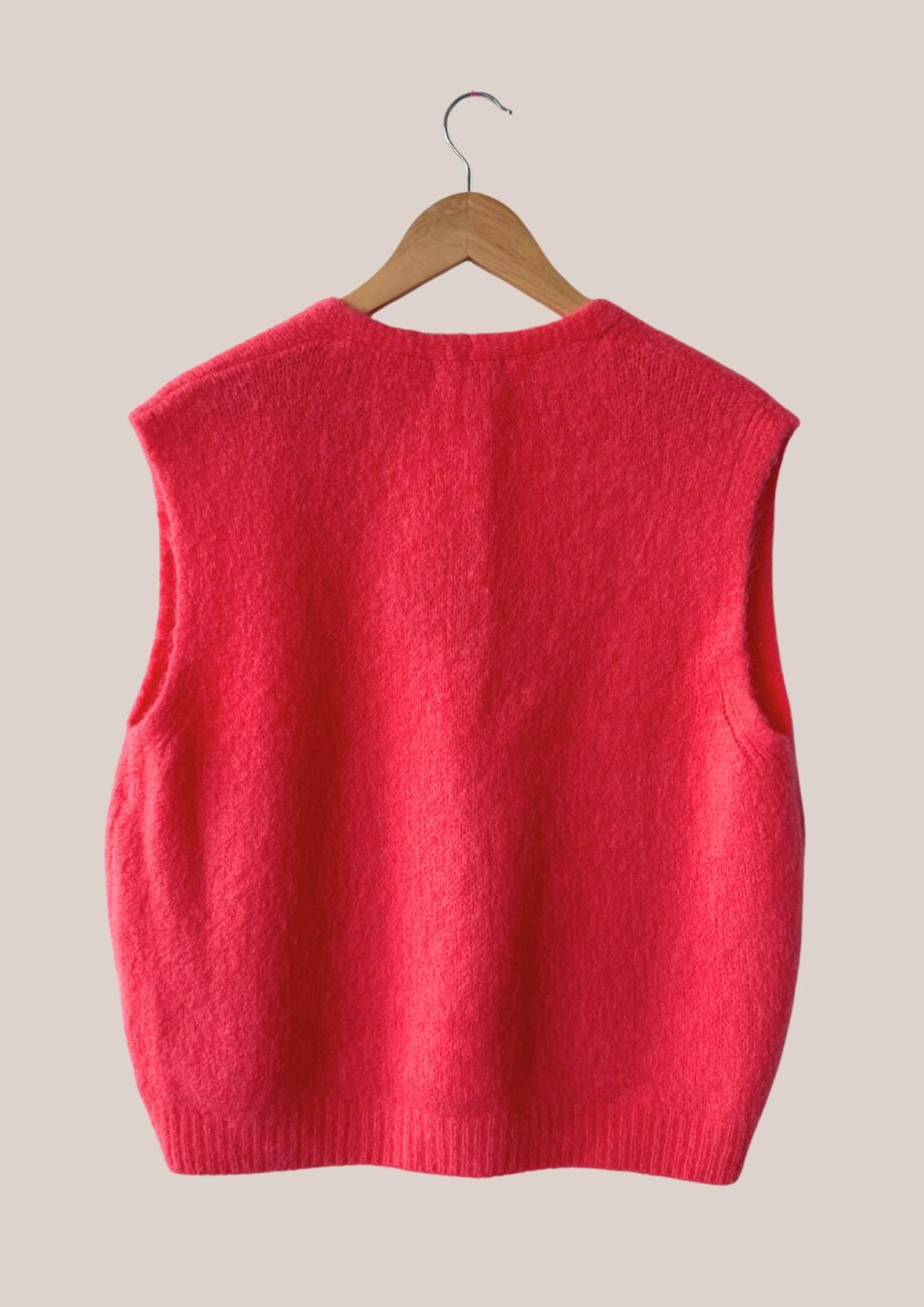 Dos du gilet sans manches senior Gwen en maille corail- forESTIME