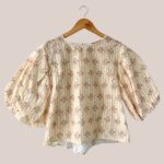 Blouse femme fleurie jaune idéal pour senior