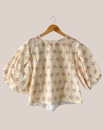 Blouse femme fleurie jaune idéal pour senior