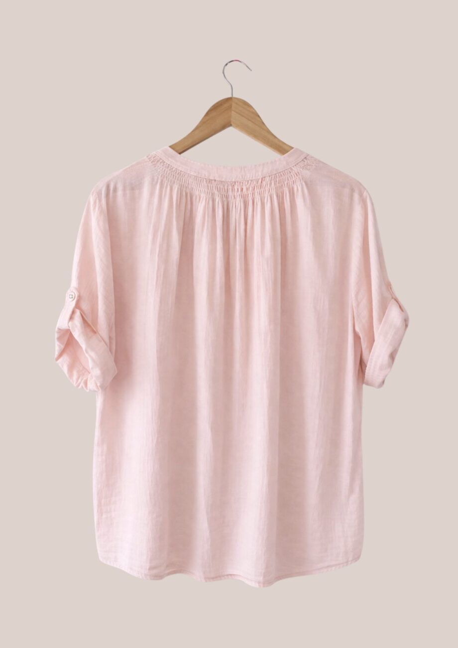 blouse rose poudré femme vue arrière