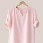 blouse rose poudré femme fluide