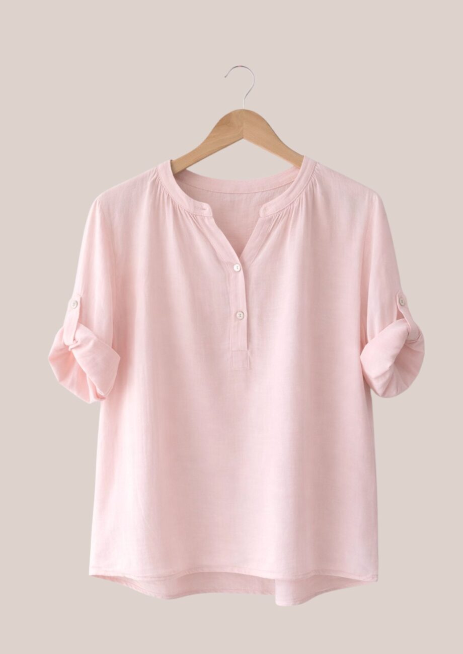 blouse rose poudré femme fluide