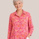 Chemisier Charlotte imprimé rose motifs floraux - forESTIME