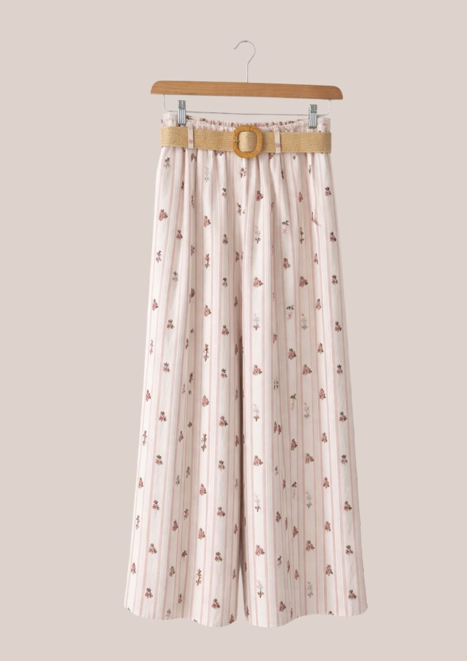 Pantalon Pablo rayé rose idéal pour femme senior